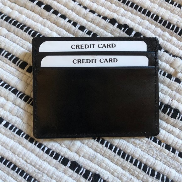 Handbags - Black Genuine Leather RFID Slim Wallet Card Slots